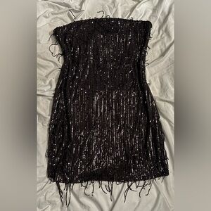 Wild Fable Black Strapless Sequin Dress